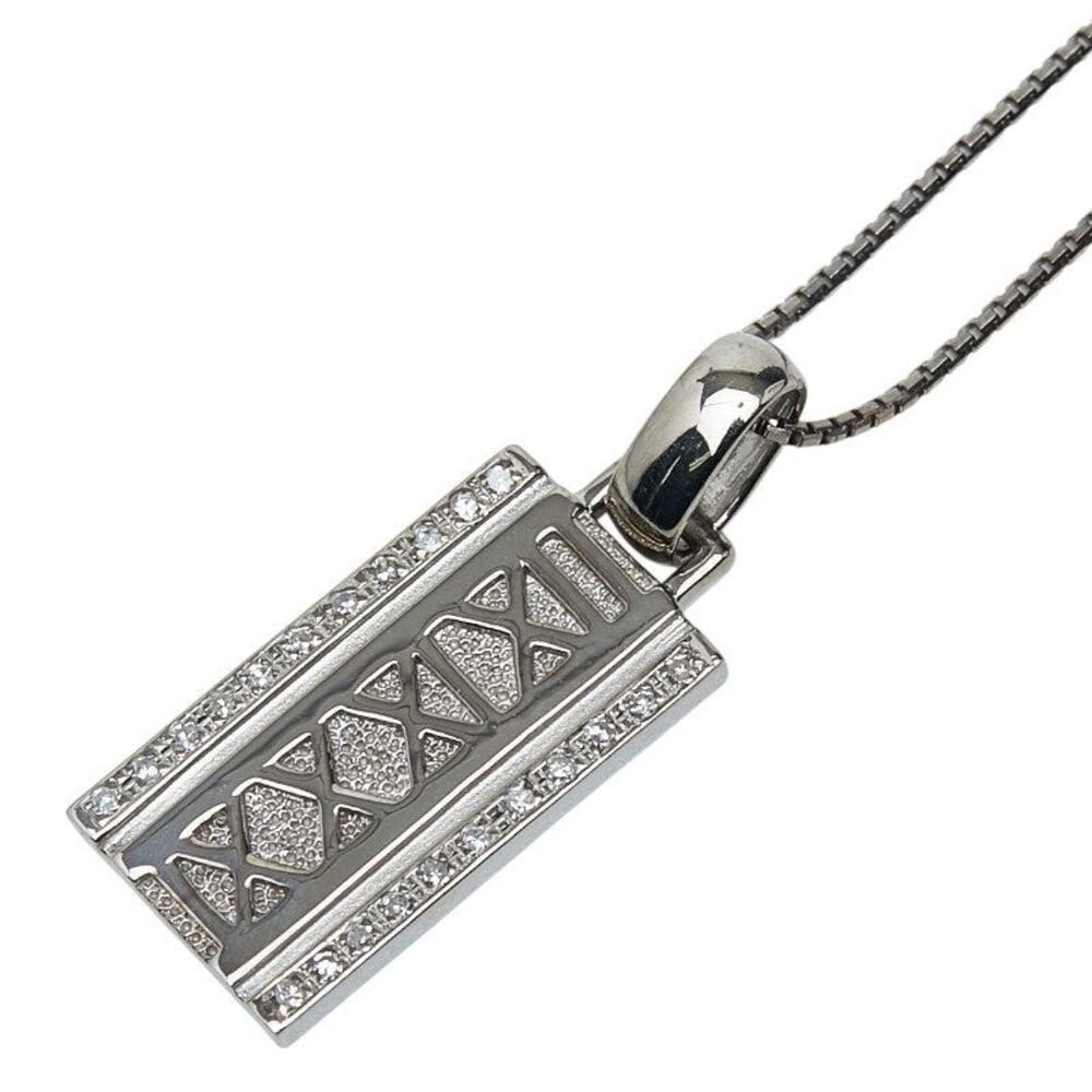 Unbranded Diamond Plate 14K White Gold Necklace Silver